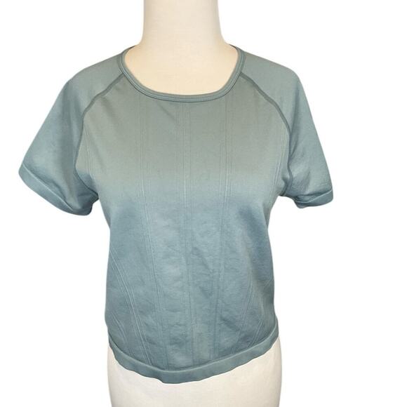 Z by Zella Seamless Stretch Crop Top Shirt Thunder Gray Size XL Active Workout - Picture 1 of 9